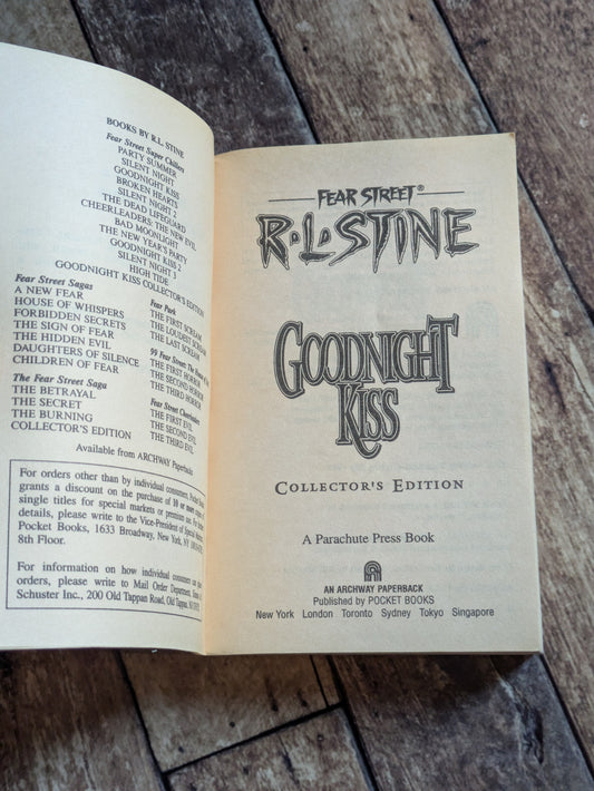 Goodnight Kiss (Collector's Edition Anthology) Fear Street Superchillers Part 1 & 2 by R.L. Stine