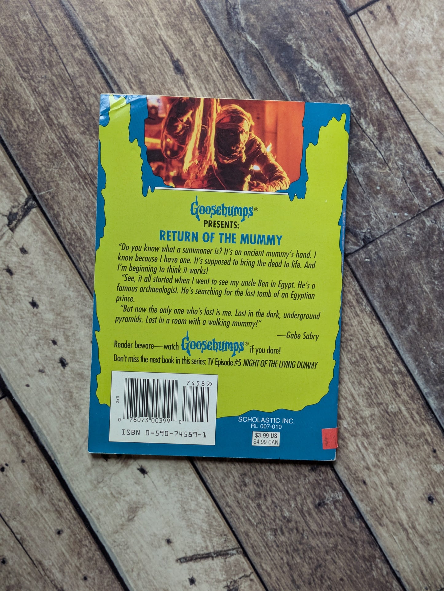 Return of the Mummy (Goosebumps Presents #4) by R.L. Stine - TV Adaptation