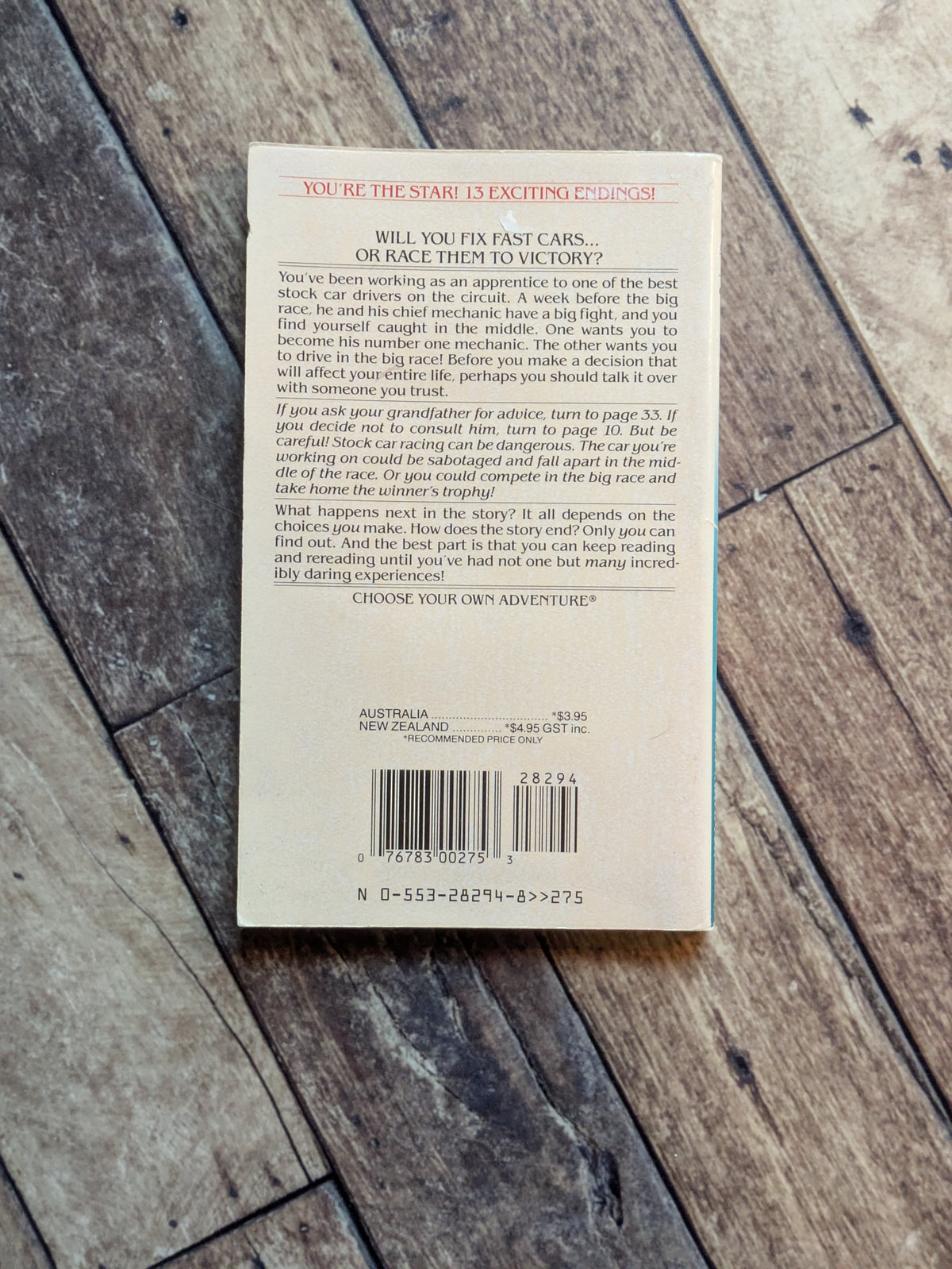 Stock Car Champion (Choose Your Own Adventure #96) by R.A. Montgomery - Vintage Paperback