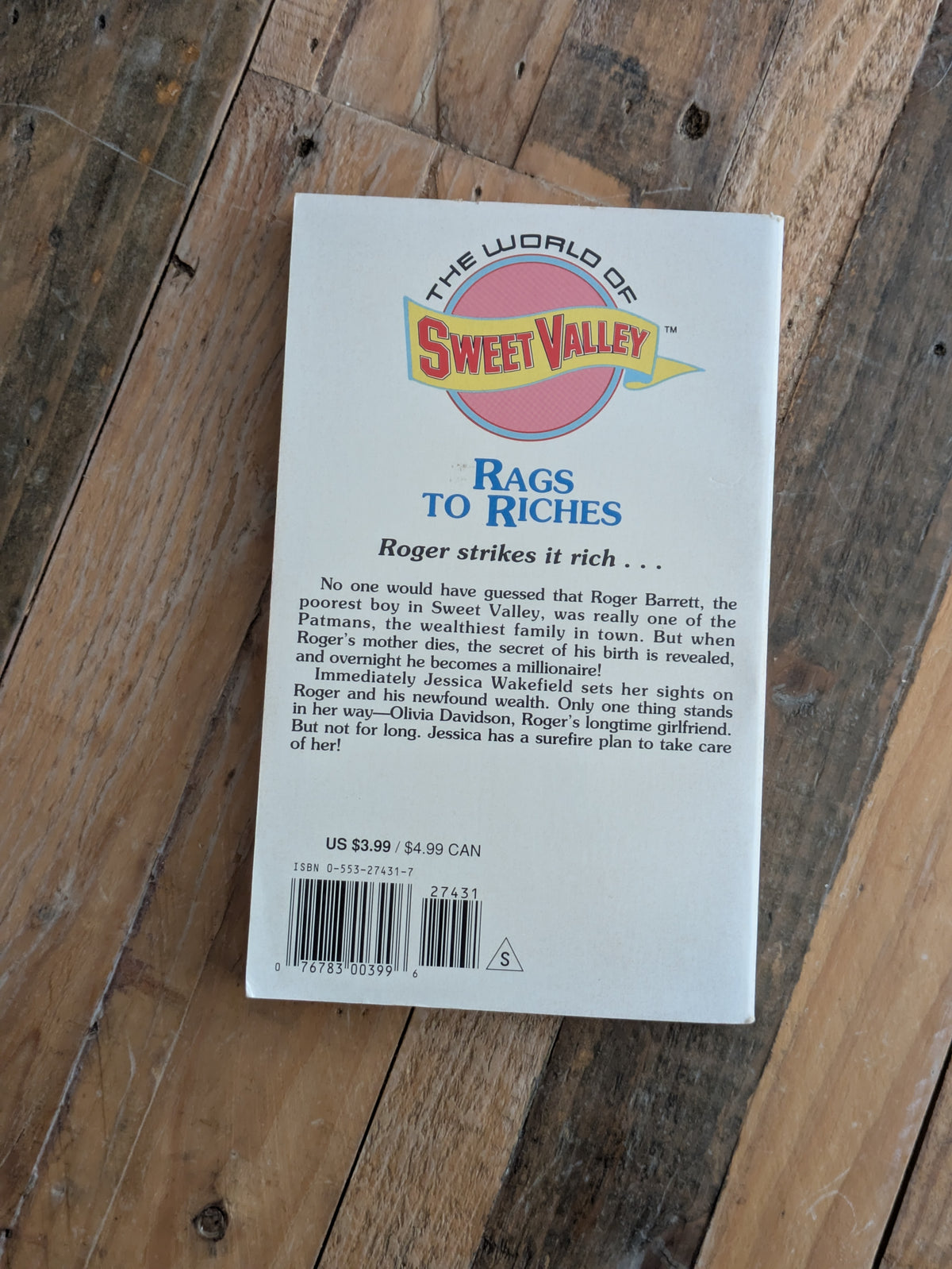 Rags to Riches (Sweet Valley High #16) by Francine Pascal (Creator), Kate William - Vintage Paperback