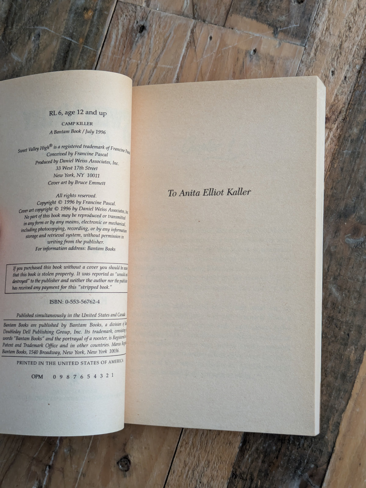 Camp Killer (Sweet Valley High #125) by Francine Pascal - Vintage Paperback