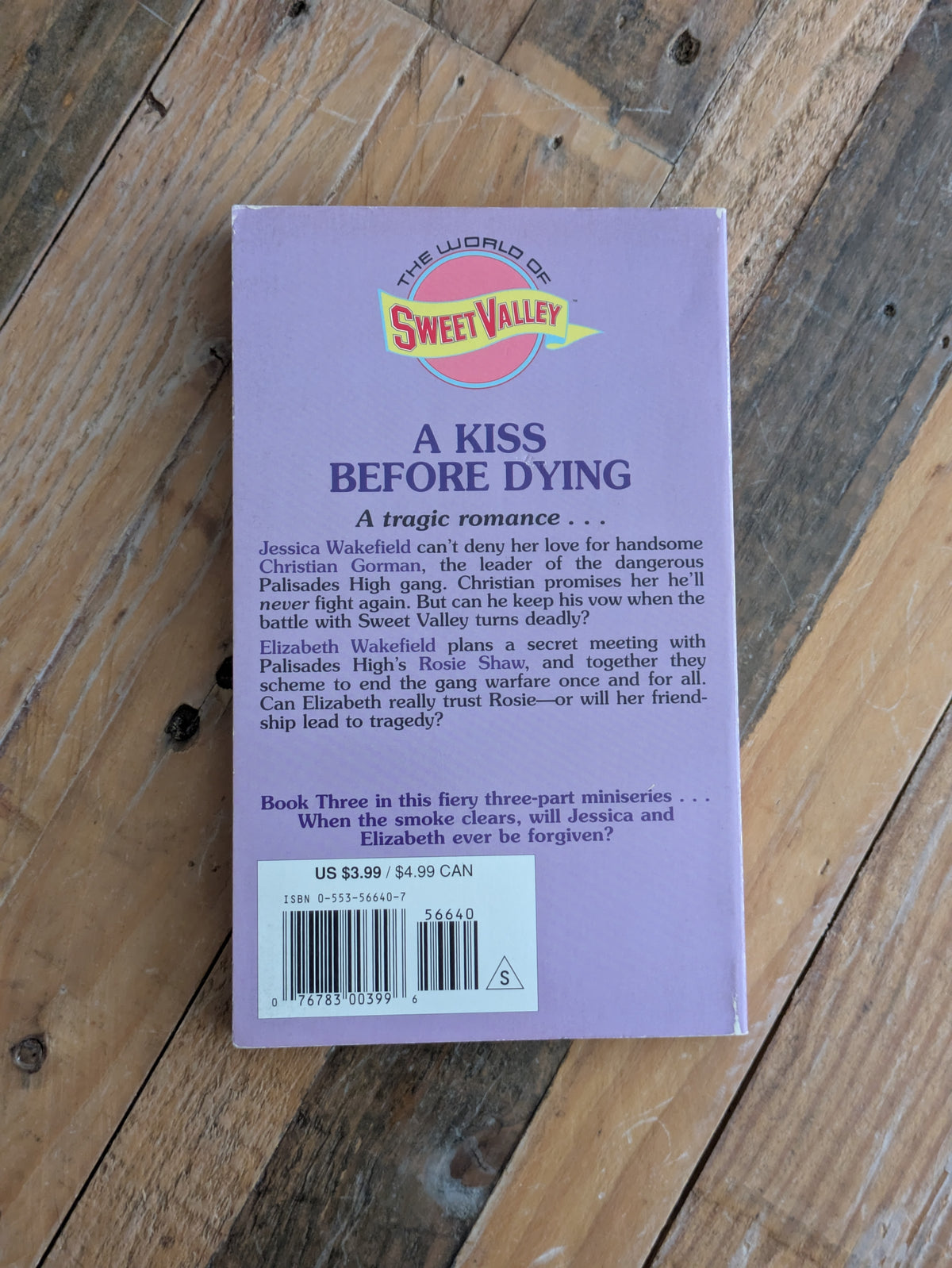 A Kiss Before Dying (Sweet Valley High #122) by Francine Pascal (Creator), Kate William - Vintage Paperback