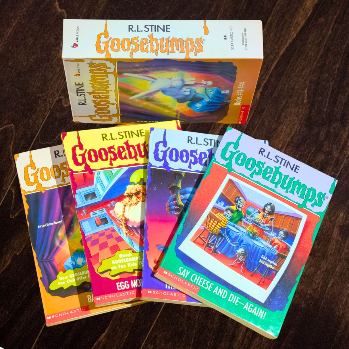 Goosebumps Box Set #41-44 by R.L. Stine (Bad Hare Day, Egg Monsters from Mars, Beast from the East, Say Cheese & Die Again)