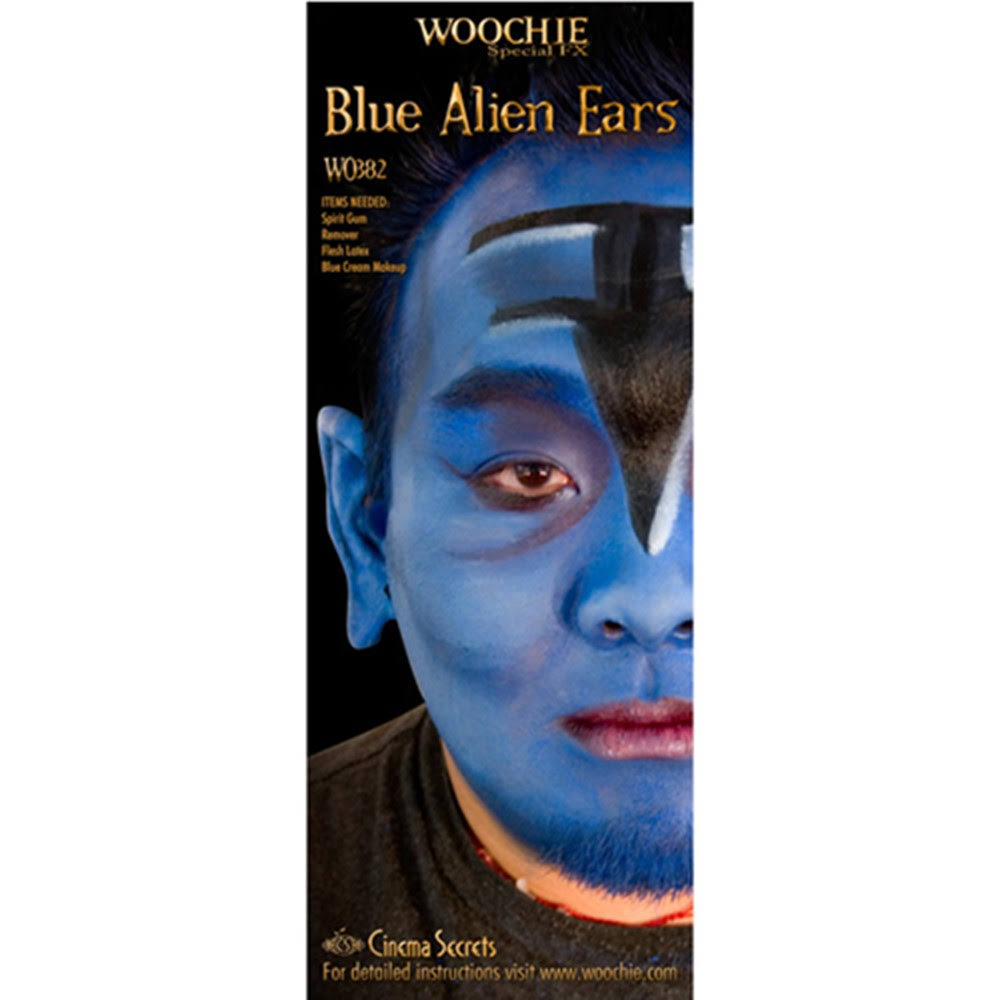 Blue Alien Ears (Woochie Prosthetics by Cinema Secrets) 1 Pair