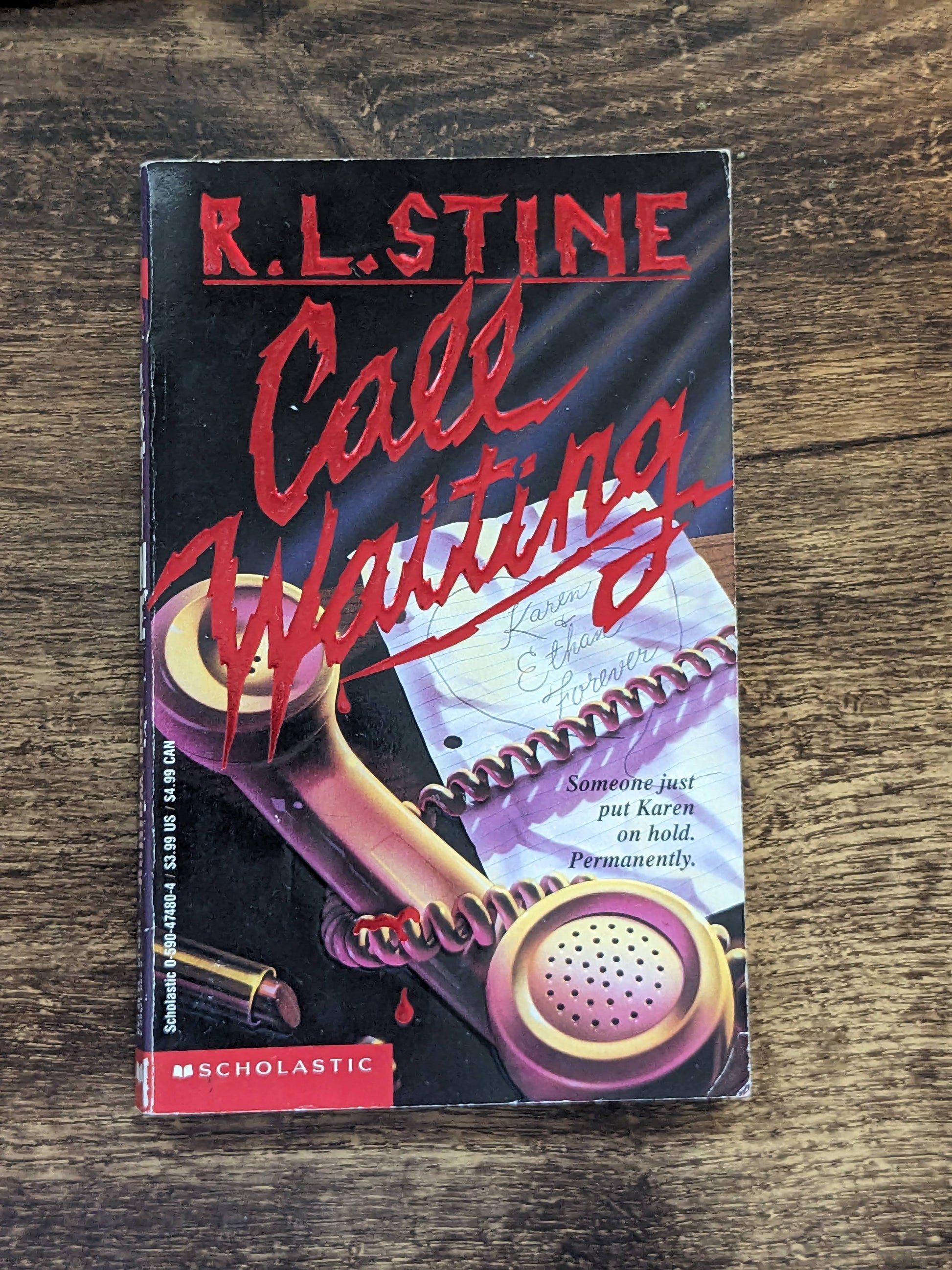 CALL WAITING by RL Stine (Point Horror) Author of Fear Street, Goosebumps, Vintage 1994 Paperback Retro Scary Book 90's Throwback Rare - Asylum Books