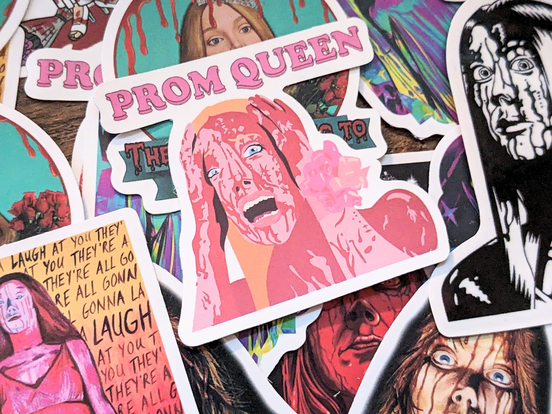CARRIE Movie Stickers (Stephen King Decals) - 4 Pack, image size:1920x1440