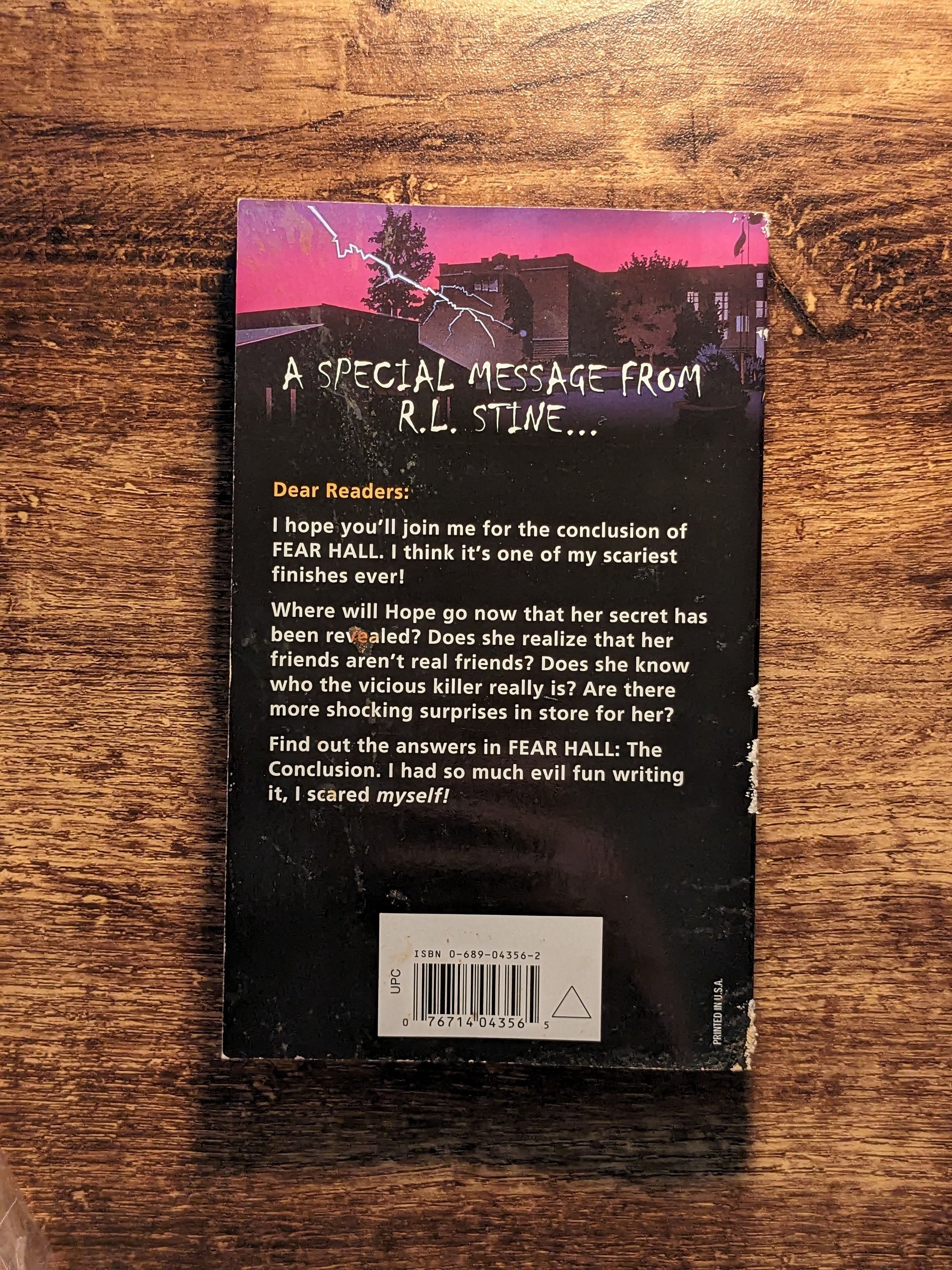 FEAR HALL: THE CONCLUSION (Fear Street #47) R.L. Stine - Vintage Paperback Teen Thriller - Asylum Books