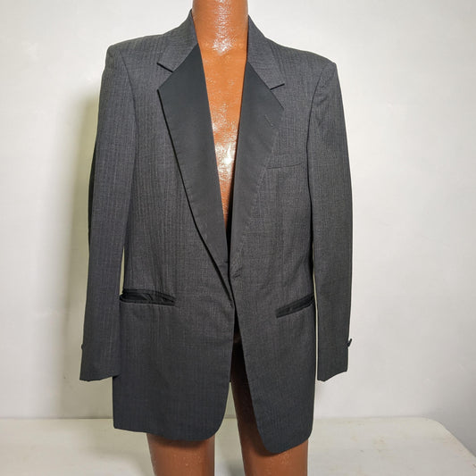 PIERRE CARDIN Vintage Tux Jacket - Gray Men's Designer Couture - One Button Light Pinstripe Tuxedo Jacket, Sizes 40R-50R, Amazing Condtion Rare Finds Gift - Asylum Books