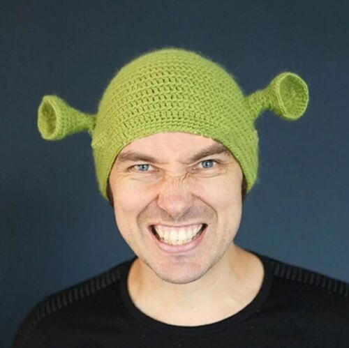 SHREK EAR HAT Unisex Knit Hats with Ears Adult Cosplay Prop Funny Green Beanie Hat Gifts - Asylum Books